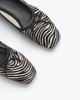 FRĒDA SALVADOR Jada Square Toe Flat - Zebra - Thumbnail 4