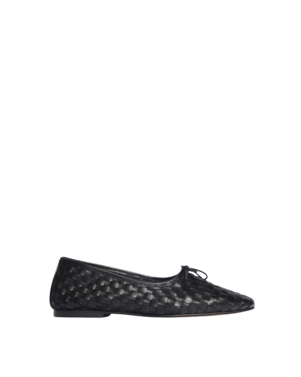 FRDA SALVADOR Jada Square Toe Woven Flat - Black