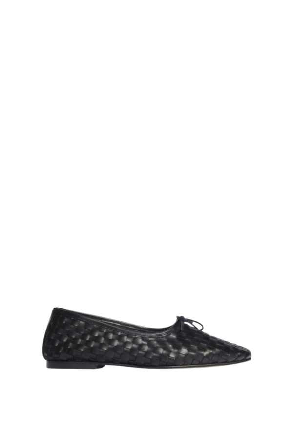 FRĒDA SALVADOR Jada Square Toe Woven Flat - Black