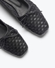 FRĒDA SALVADOR Jada Square Toe Woven Flat - Black - Thumbnail 3