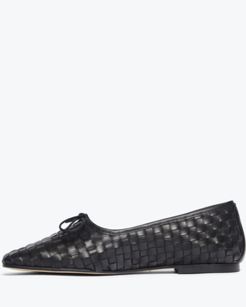 FRDA SALVADOR Jada Square Toe Woven Flat - Black