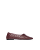 FRĒDA SALVADOR Jada Square Toe Woven Flat - Cranberry - Thumbnail 1