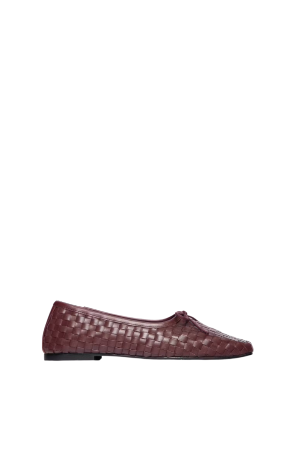 FRĒDA SALVADOR Jada Square Toe Woven Flat - Cranberry