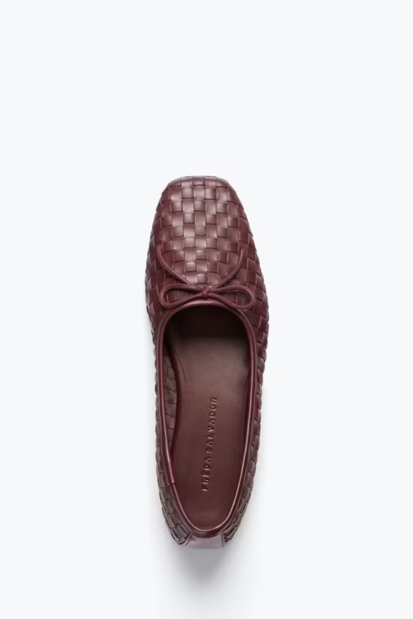 FRĒDA SALVADOR Jada Square Toe Woven Flat - Cranberry