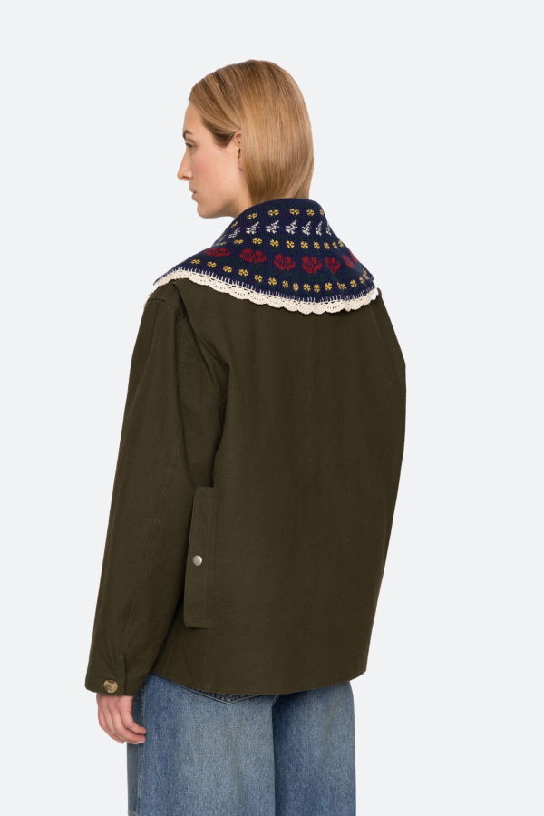 Sea NY Preston Knit Collar - Navy