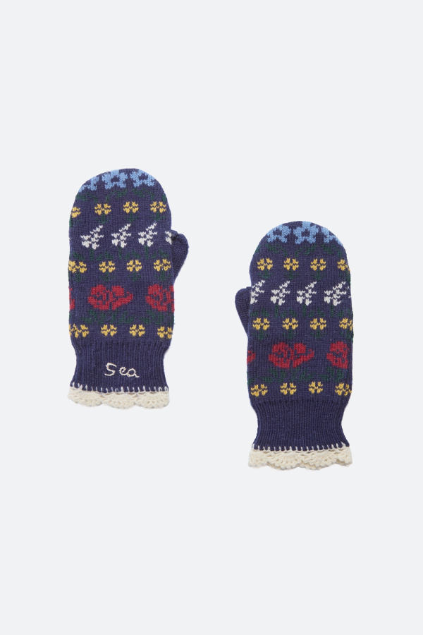 Sea NY Preston Knit Mittens - Navy