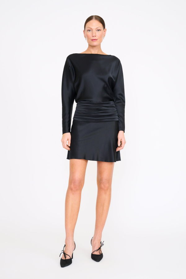 Staud Freda Silk Mini Dress - Black