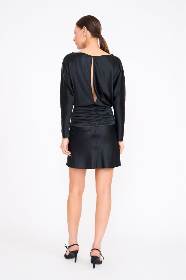 Staud Freda Silk Mini Dress - Black