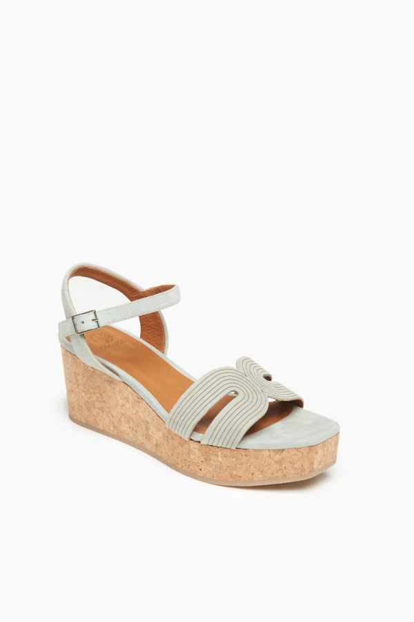 Coclico Midwood Wedge Sandals - Celadon
