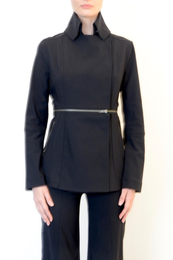 Elaine Kim Tech Stretch Zip Off Moto Jacket - Black