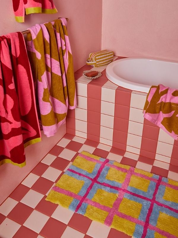 Mosey Me Pollen Plaid Bath Mat