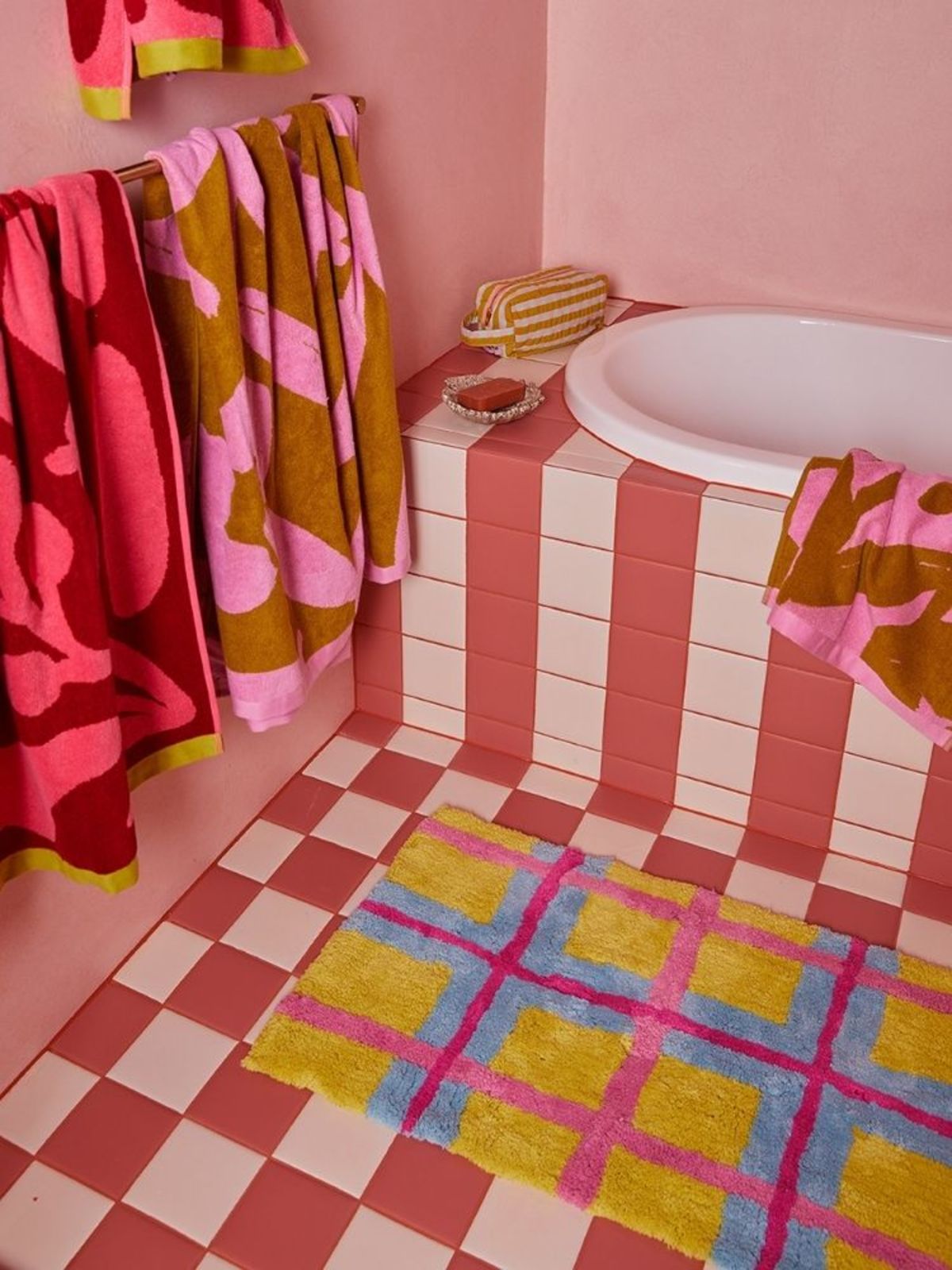 Mosey Me Pollen Plaid Bath Mat - Image 1 of 4