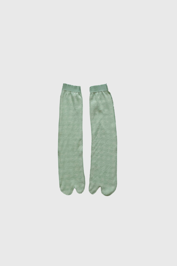 Rus Fuji Tabi Gingham Socks - Soft Green