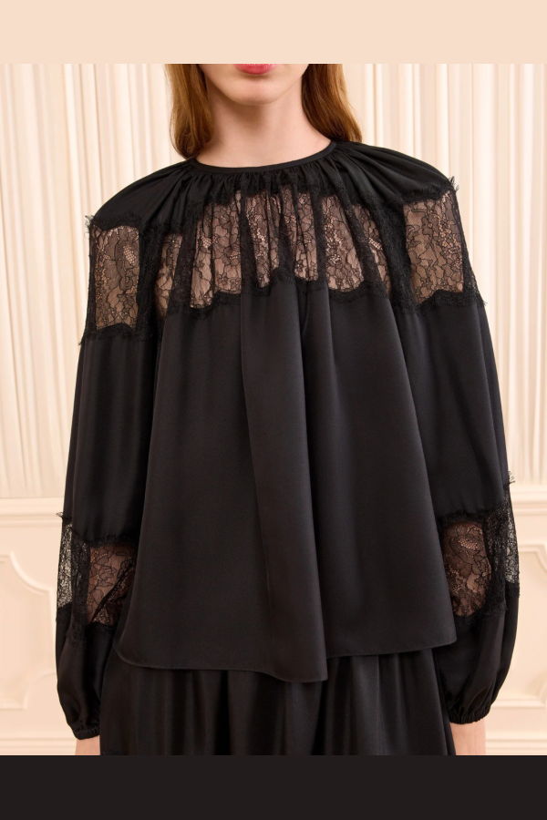 Ulla Johnson Bess Long Sleeve Silk Blouse - Noir