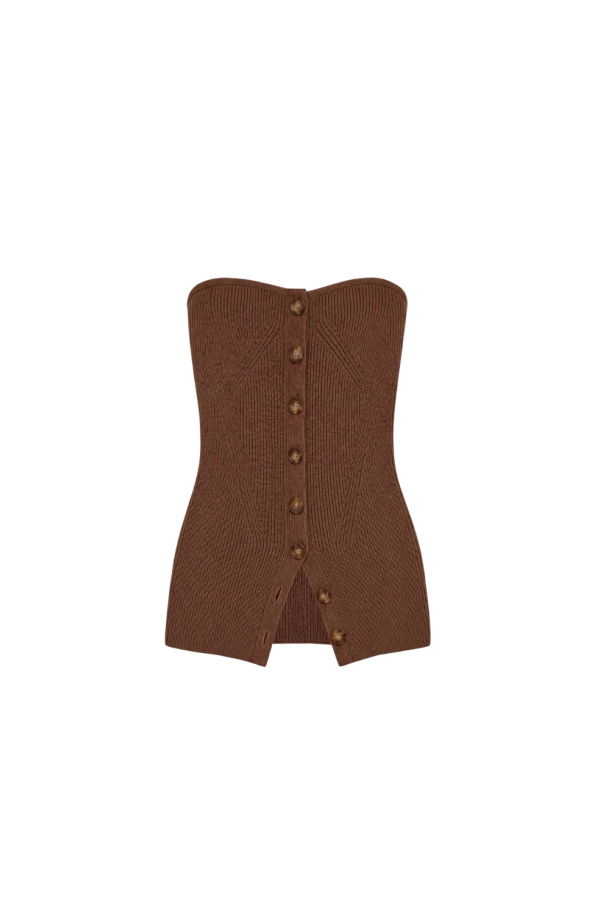 Ulla Johnson Yanni Strapless Knit Top - Clove