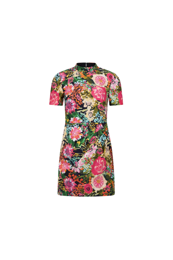 Saloni Draped Mini Dress - Aster Fuchsia
