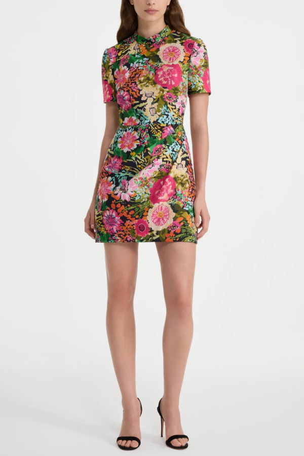 Saloni Draped Mini Dress - Aster Fuchsia