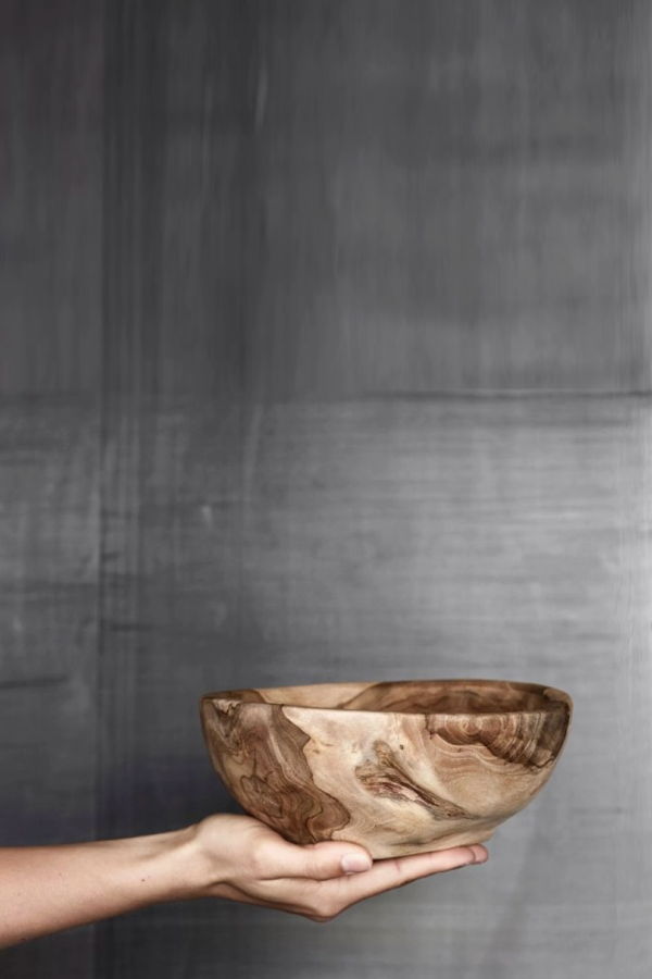 BIDKhome Recycled Teak Salad Bowl