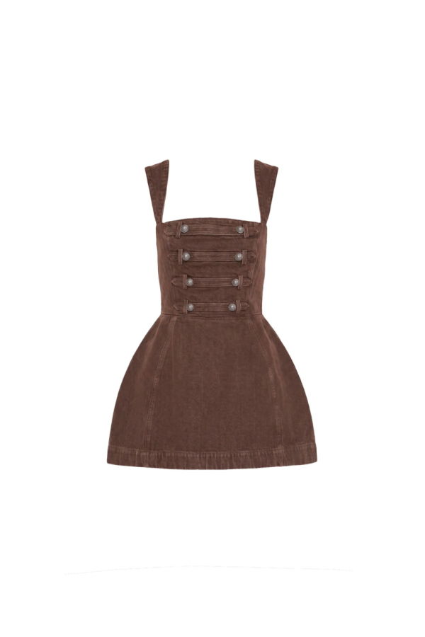 Amanda Uprichard Bethany Romper - Cocoa