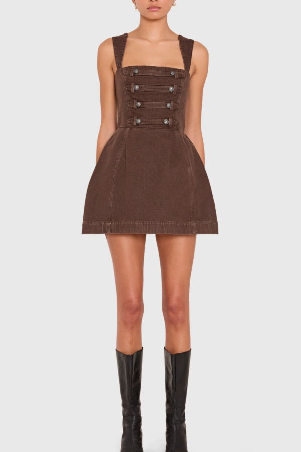 Amanda Uprichard Bethany Romper - Cocoa