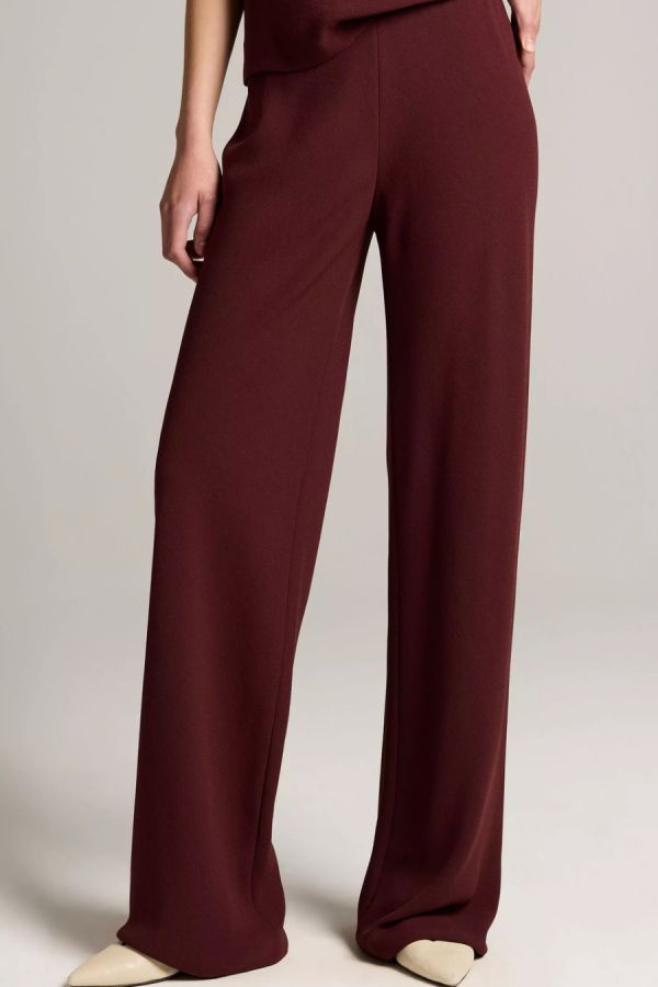 VINCE Colette High-Rise Crepe Bias Pant - Black Rose