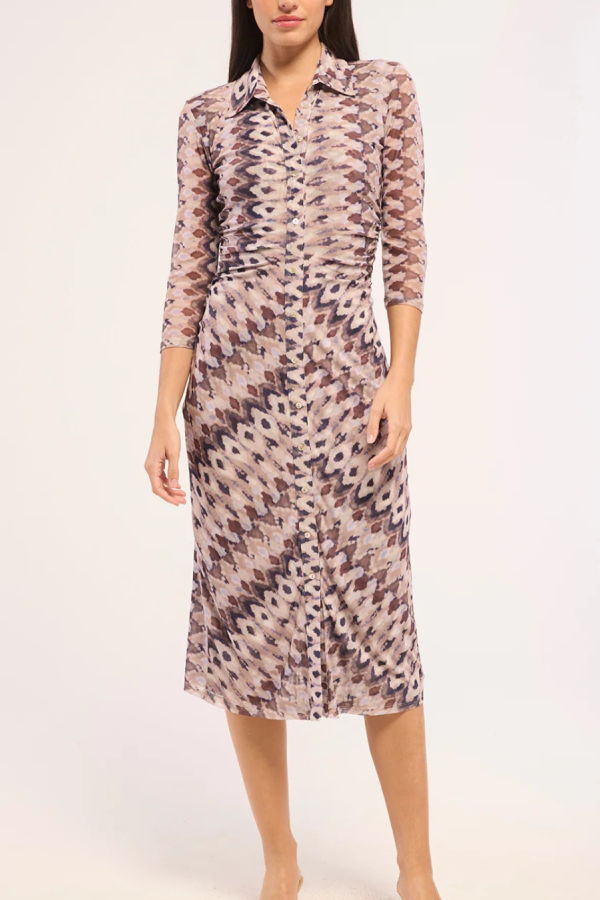 Misa Los Angeles Renee Dress - Serpentine Geo Mesh