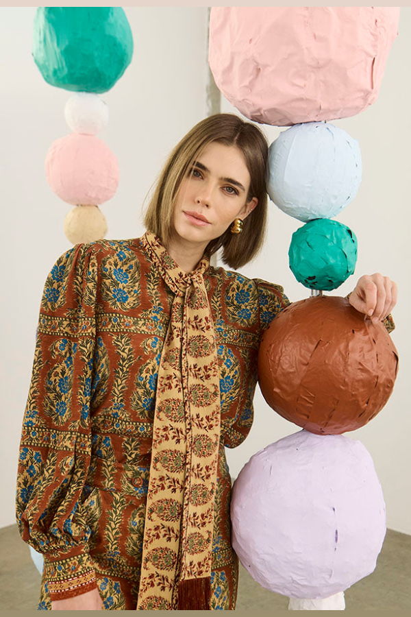 Hunter Bell Karis Blouse - Amber Glen Brown
