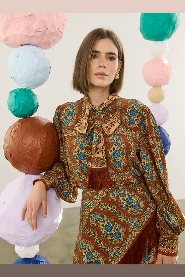 Hunter Bell Karis Blouse - Amber Glen Brown