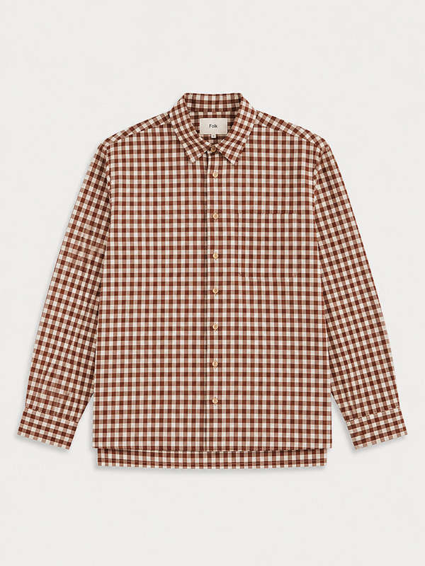 FOLK Easy Fit Shirt - Clay/Cream Gingham FOLK Easy Fit Shirt - Clay/Cream Gingham
