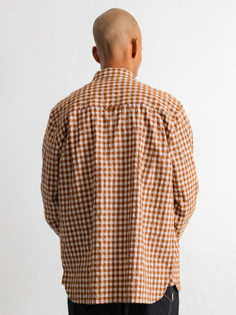 FOLK Easy Fit Shirt - Clay/Cream Gingham