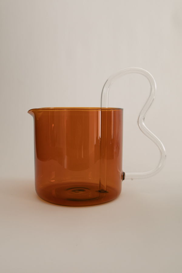 Sophie Lou Jacobsen Bean Pitcher - Amber/Clear