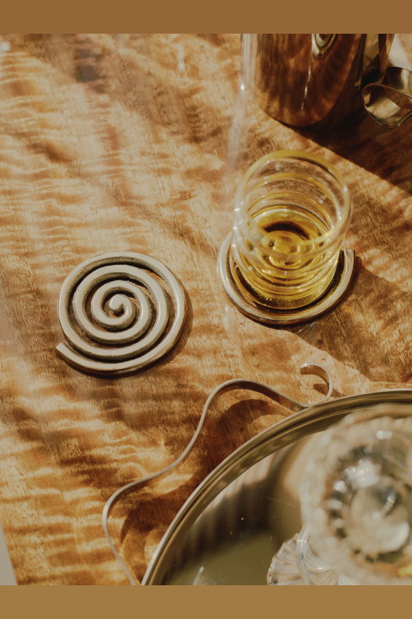 Sophie Lou Jacobsen Spiral Coaster Set - Silver