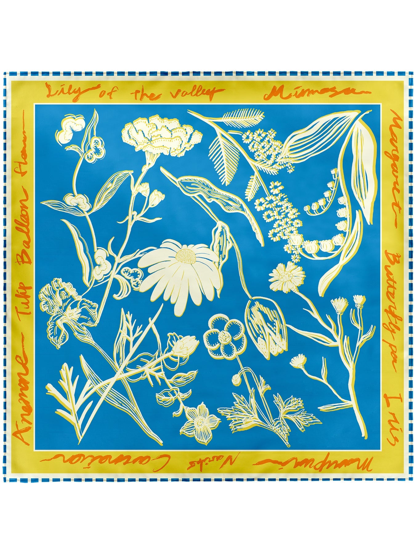 小物 manipuri FLORA MANIPURI Flora Silk Scarf - Blue | Garmentory