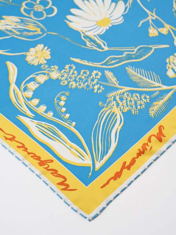 小物 manipuri FLORA MANIPURI Flora Silk Scarf - Blue | Garmentory