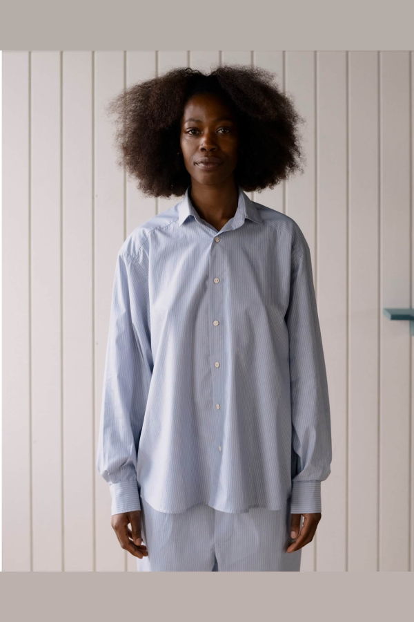 Baserange Claude Shirt - Blue Stripe