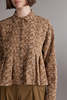amente Printed Pleated Blouse - Gold/Cream - Thumbnail 2