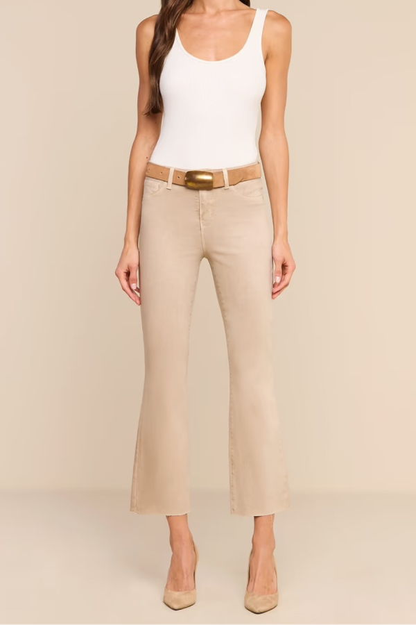 L'agence Kendra H/R Crop Flare Jean - Antique Birch Coated