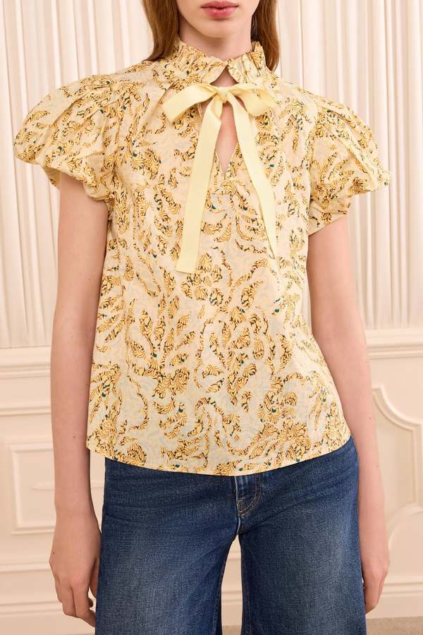 Ulla Johnson Estela S/S Cotton Top - Chamomile Ulla Johnson Estela S/S Cotton Top - Chamomile