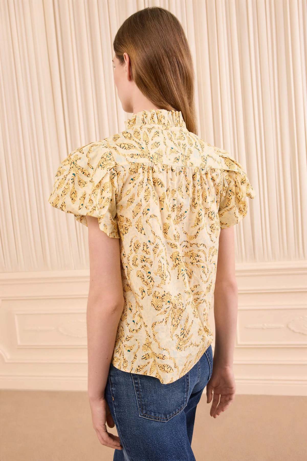 Ulla Johnson Estela S/S Cotton Top - Chamomile - Image 2 of 3
