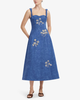 Leo Lin Beatrice Embellished Vegan Suede Midi Dress - Azure - Thumbnail 4