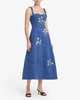Leo Lin Beatrice Embellished Vegan Suede Midi Dress - Azure - Thumbnail 5