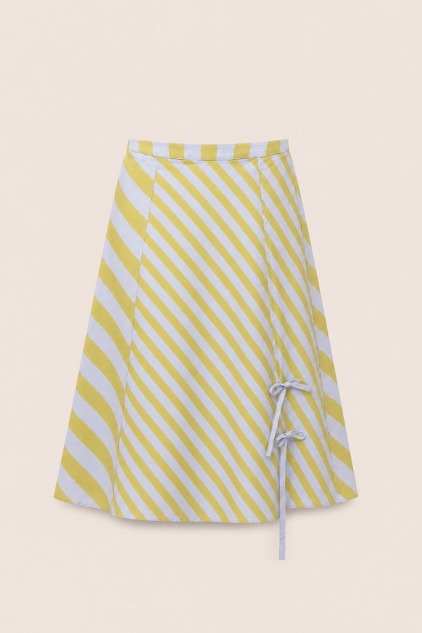 Carmen Says Amalfi Sunlit Striped Midi Skirt