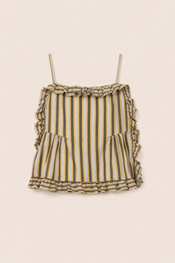 Carmen Says Golden Serenity Striped Blouse