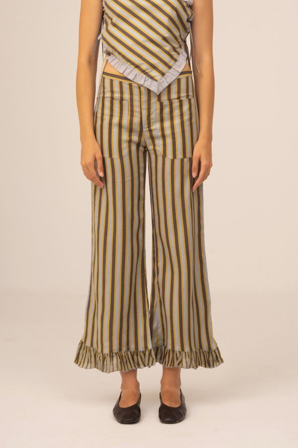 Carmen Says Golden Serenity Striped Pants