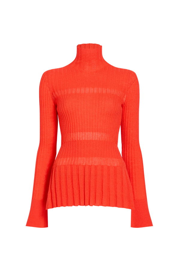 Proenza Schouler Rosario Textured Merino Wool Top - Orange