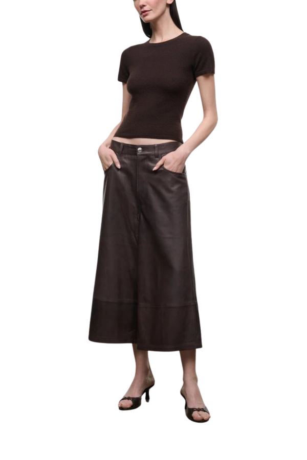 Staud Hunter Leather Culotte - Earth