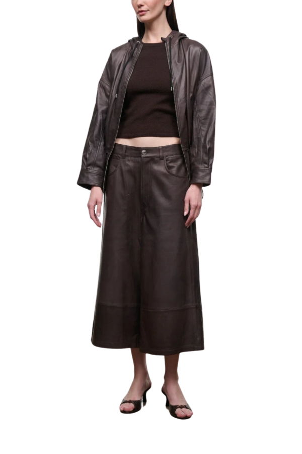 Staud Hunter Leather Culotte - Earth