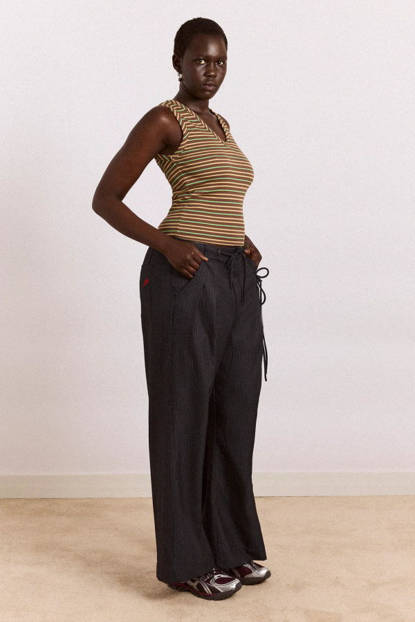 DAMSON MADDER Tatianna Trouser - Navy Pinstripe