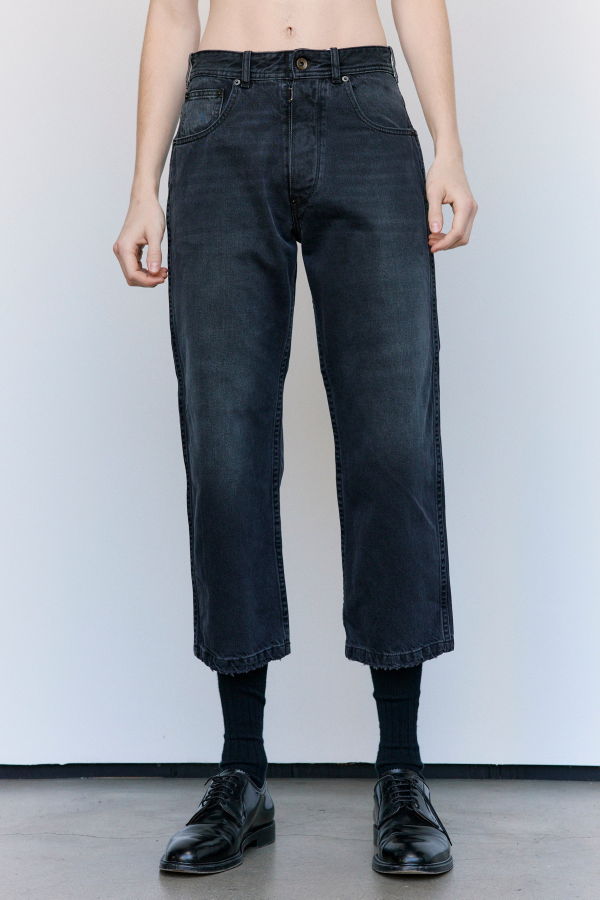 Maison Margiela Cotton Straight-Leg Cropped Jeans