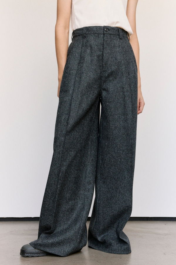 Maison Margiela Wide Leg Wool Trousers